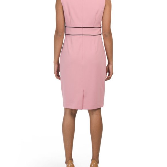 Nine West  Mauve Piped Crepe Sheath Dress (Worn twice) - Picture 2 of 7